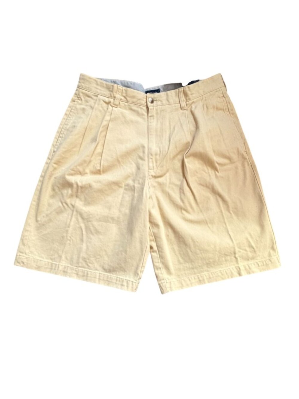 IZOD Mens Pleated Chino Shorts-Yellow=Size 32-NWT